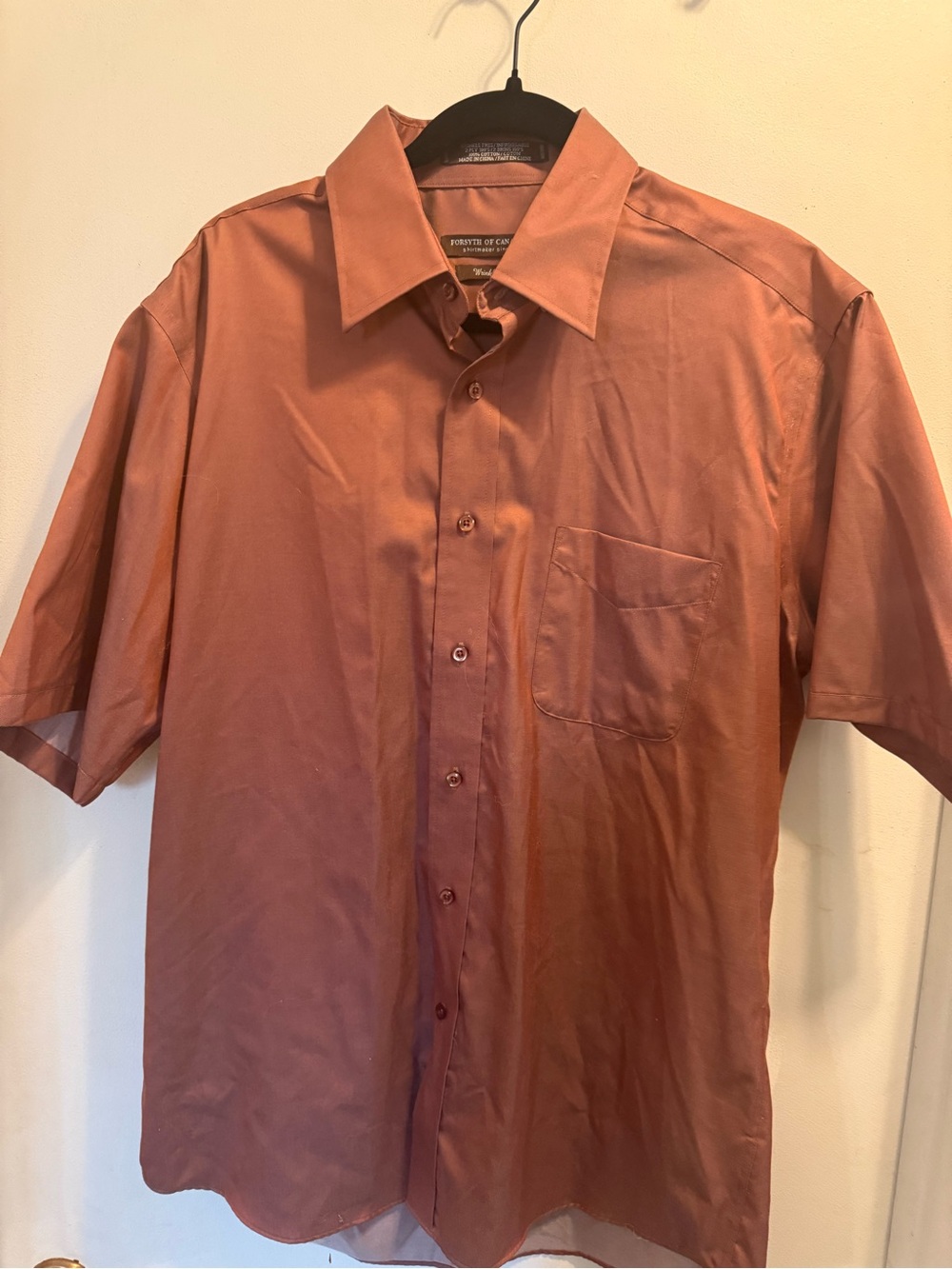 Men's Short-Sleeve Dress Shirt in Rust